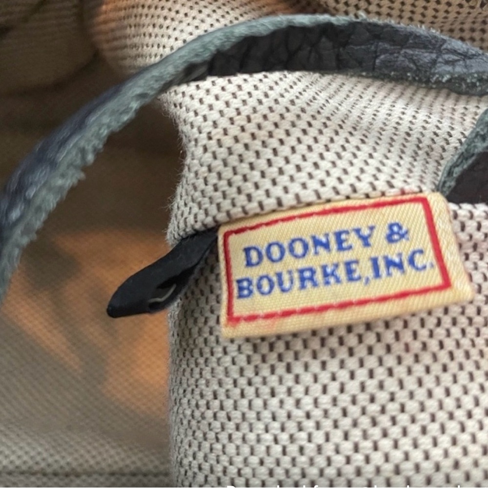 Dooney & Bourke Gray Signature Print Mini Hobo Bag w/Black Pebbled Leather Trim - Picture 3 of 11